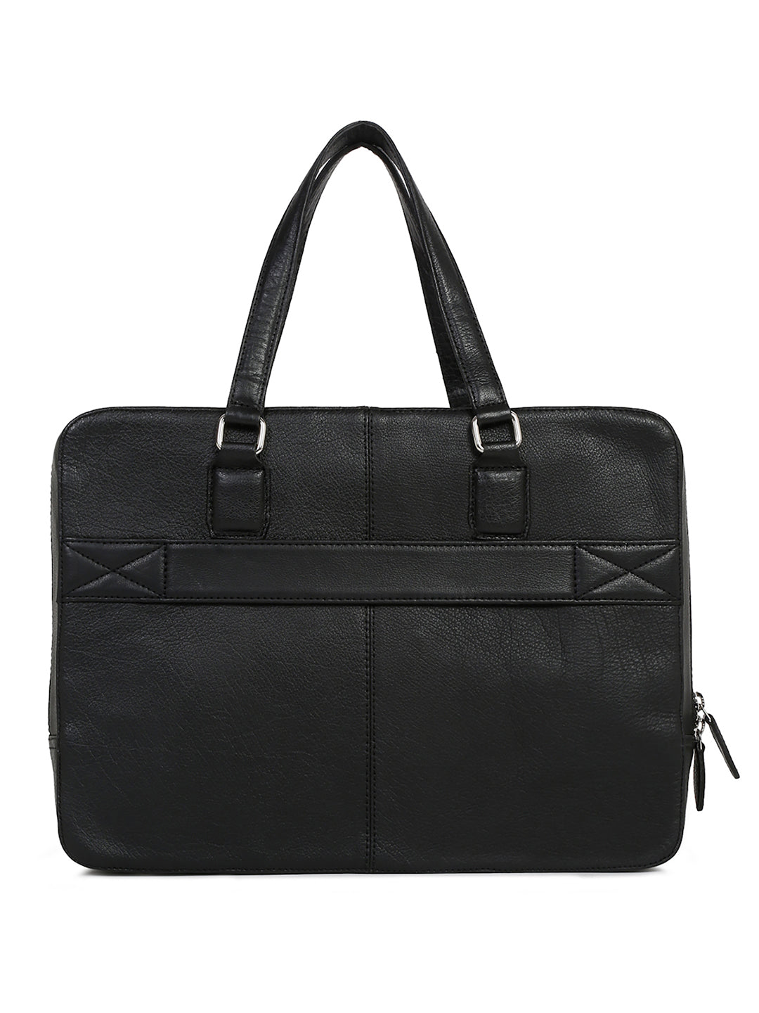 Men's Black Italian Leather Laptop Bag Multifunctional Executive Briefcase with Shoulder Strap