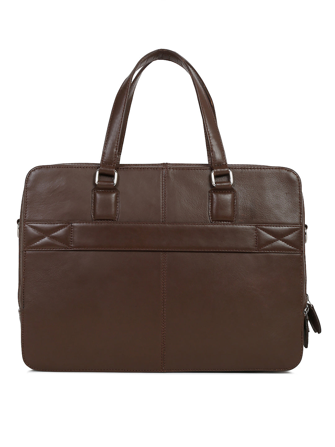 Men's Brown Italian Leather Laptop Bag Multifunctional Executive Briefcase with Shoulder Strap