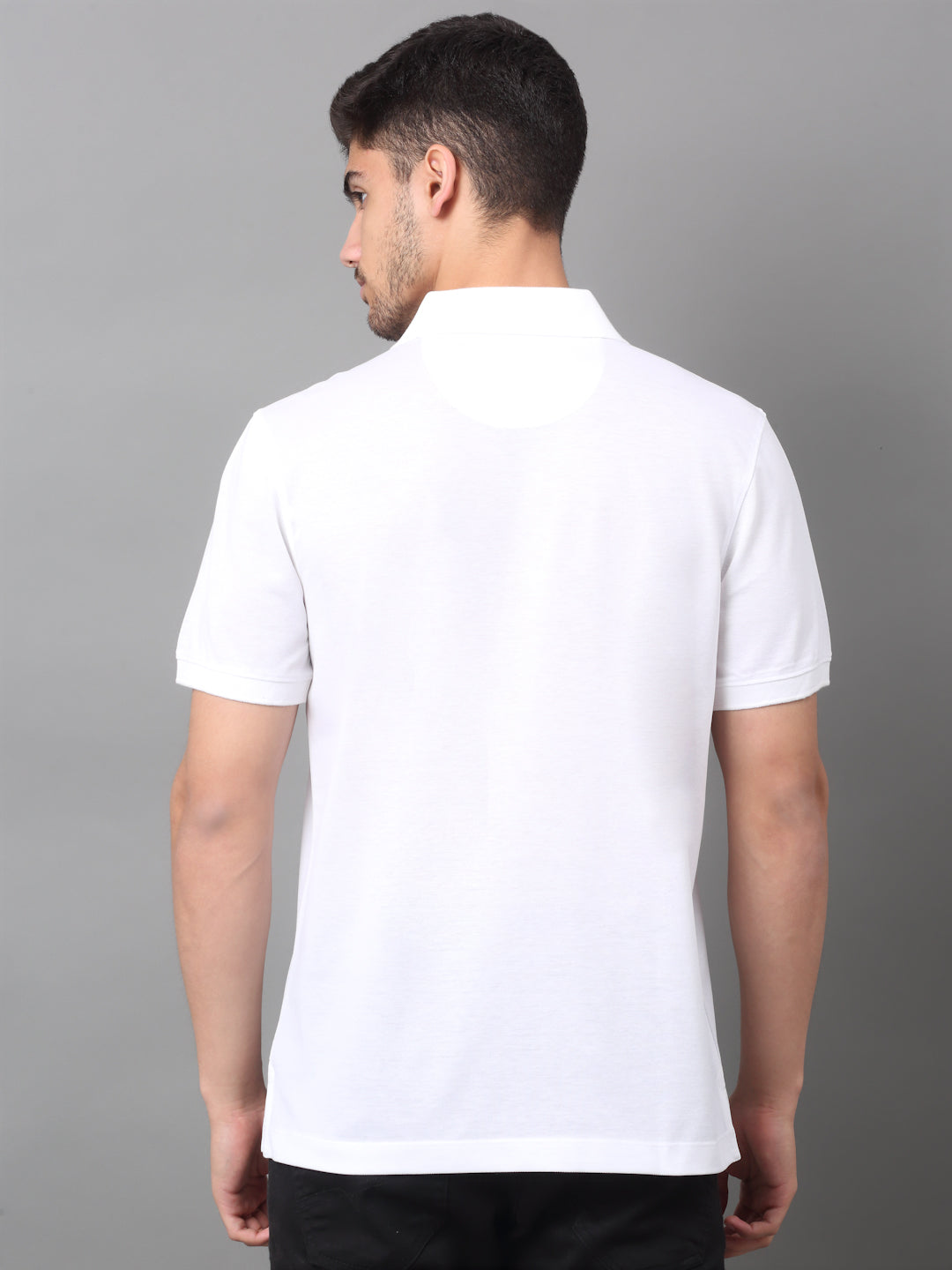 Slim Fit Polo T-shirt for Men Egyptian Cotton Classic fit Semi formal Half sleeves Solid White Mens Polo Tees