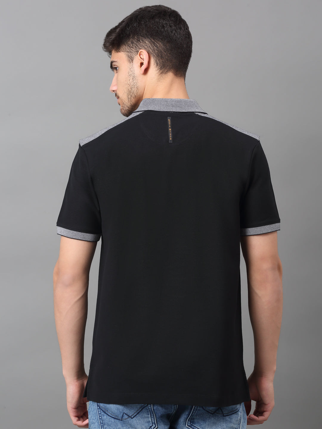 Slim Fit Polo T-shirt for Men Egyptian Cotton Classic fit SmarT-shirtCasual Half sleeves Solid Black Mens Polo Tees