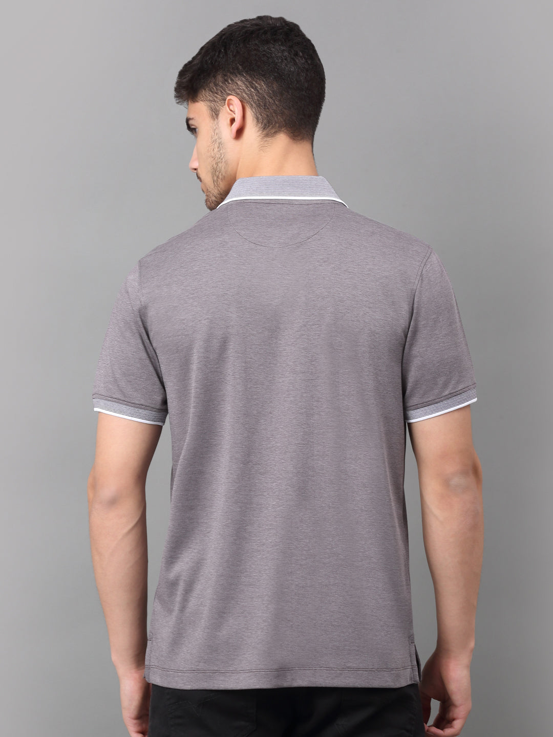 Slim Fit Polo T-shirt for Men Egyptian Cotton Classic fit Business Casual Half sleeves Solid Grey Mens Polo Tees