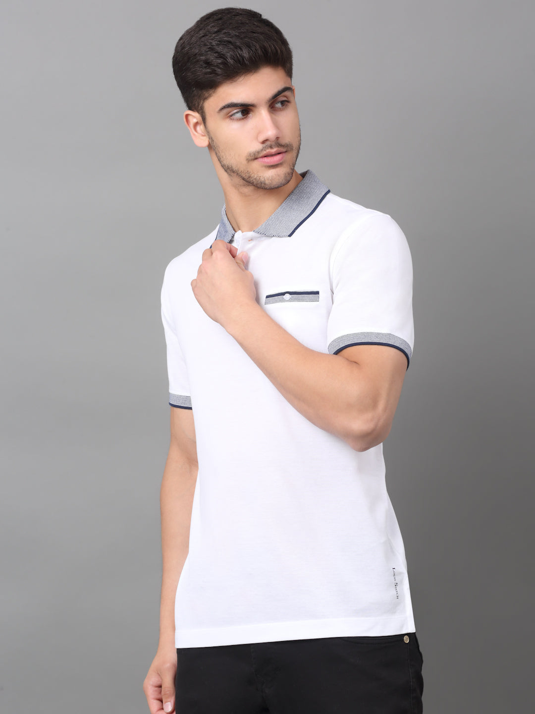 Slim Fit Polo T-shirt for Men Egyptian Cotton Classic fit Business Casual Half sleeves Solid White Mens Polo Tees