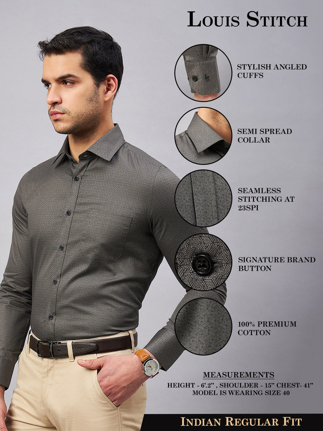 Regular Fit Formal Shirts For Men Perfectly Handfinished Collar & Cuffs