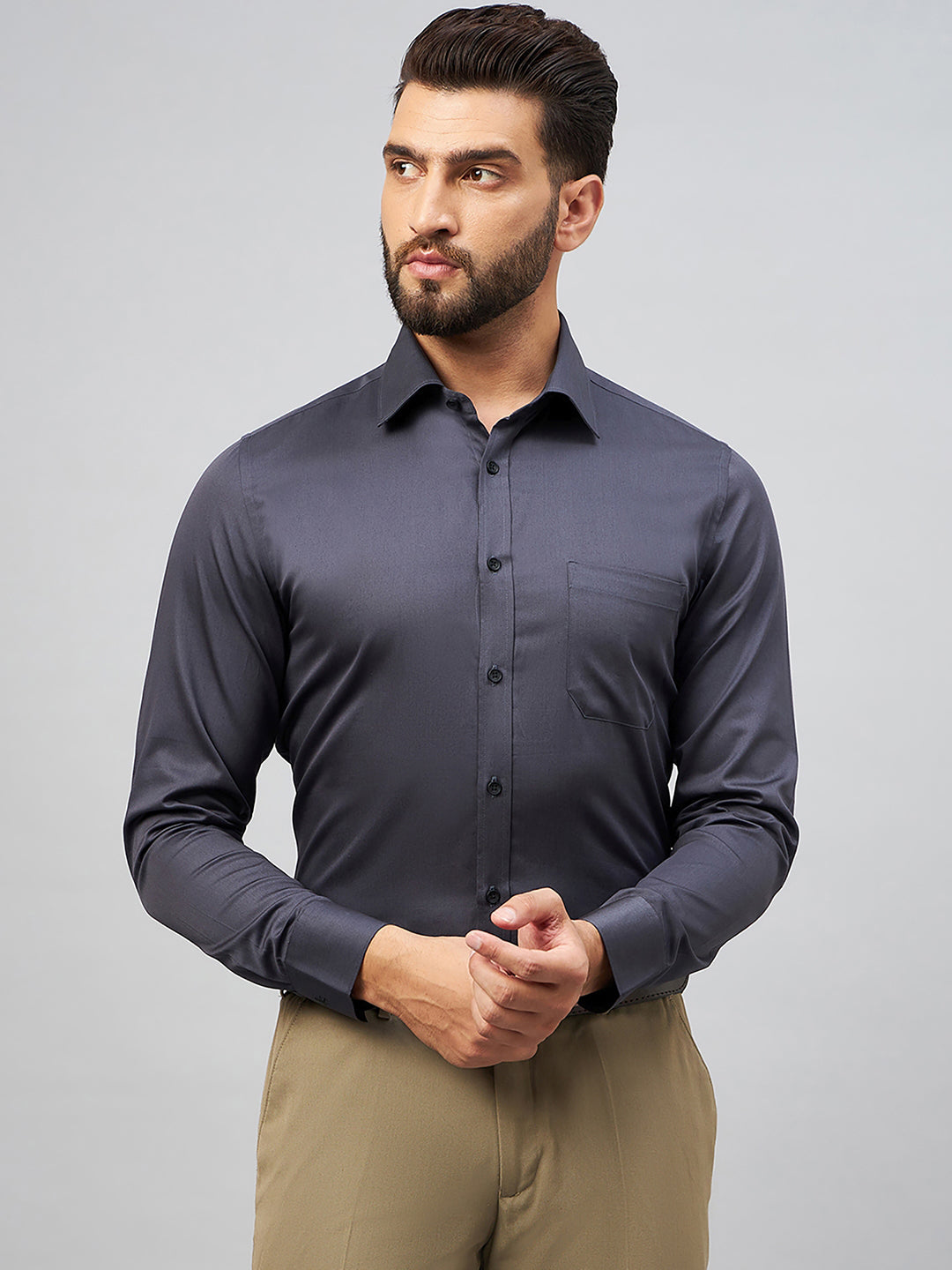 Regular Fit Formal Shirts For Men Perfectly Handfinished Collar & Cuffs