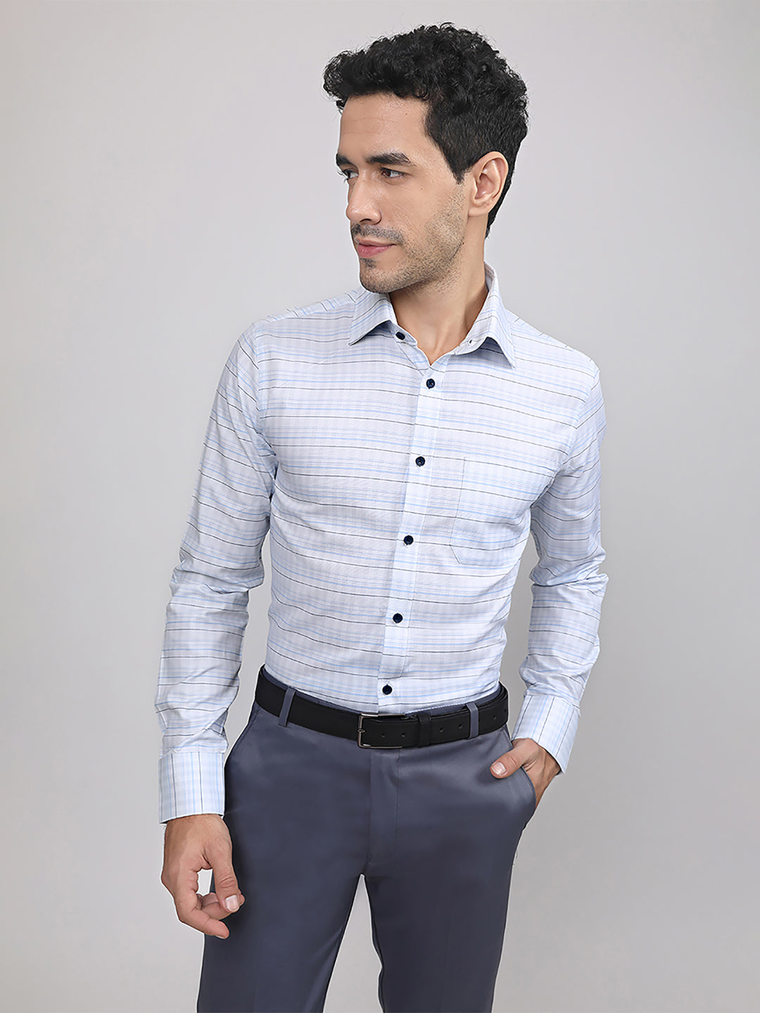 Regular Fit Formal Shirts For Men Perfectly Handfinished Collar & Cuffs