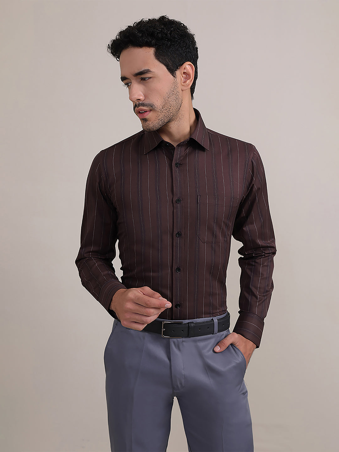 Regular Fit Formal Shirts For Men Perfectly Handfinished Collar & Cuffs