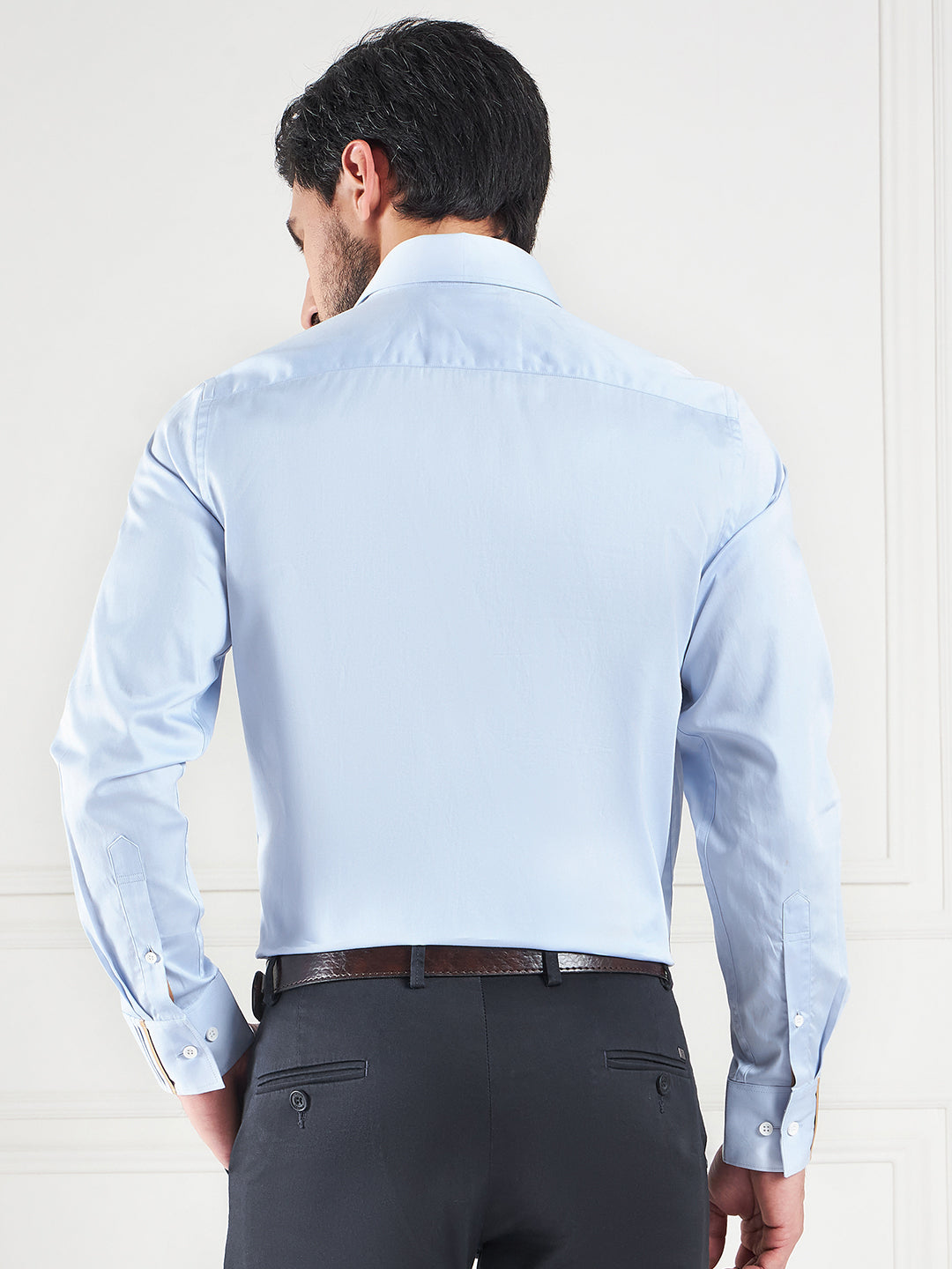 Regular Fit Solid Blue Shirt For Men