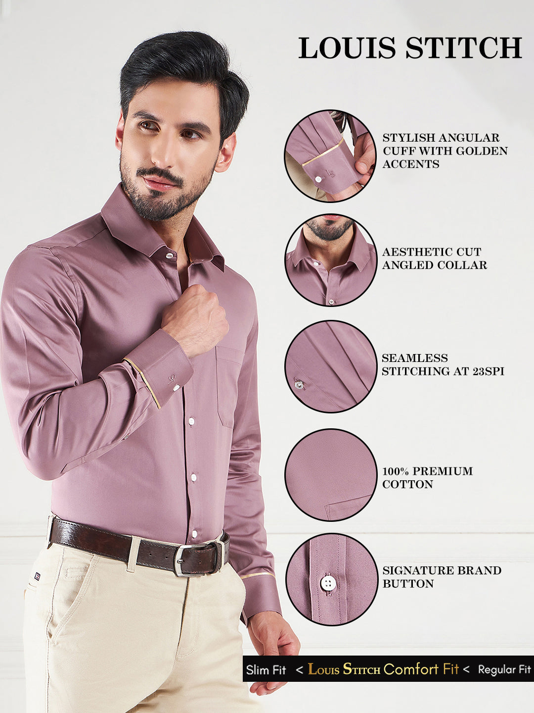 Regular Fit Solid Pink Shirt For Men