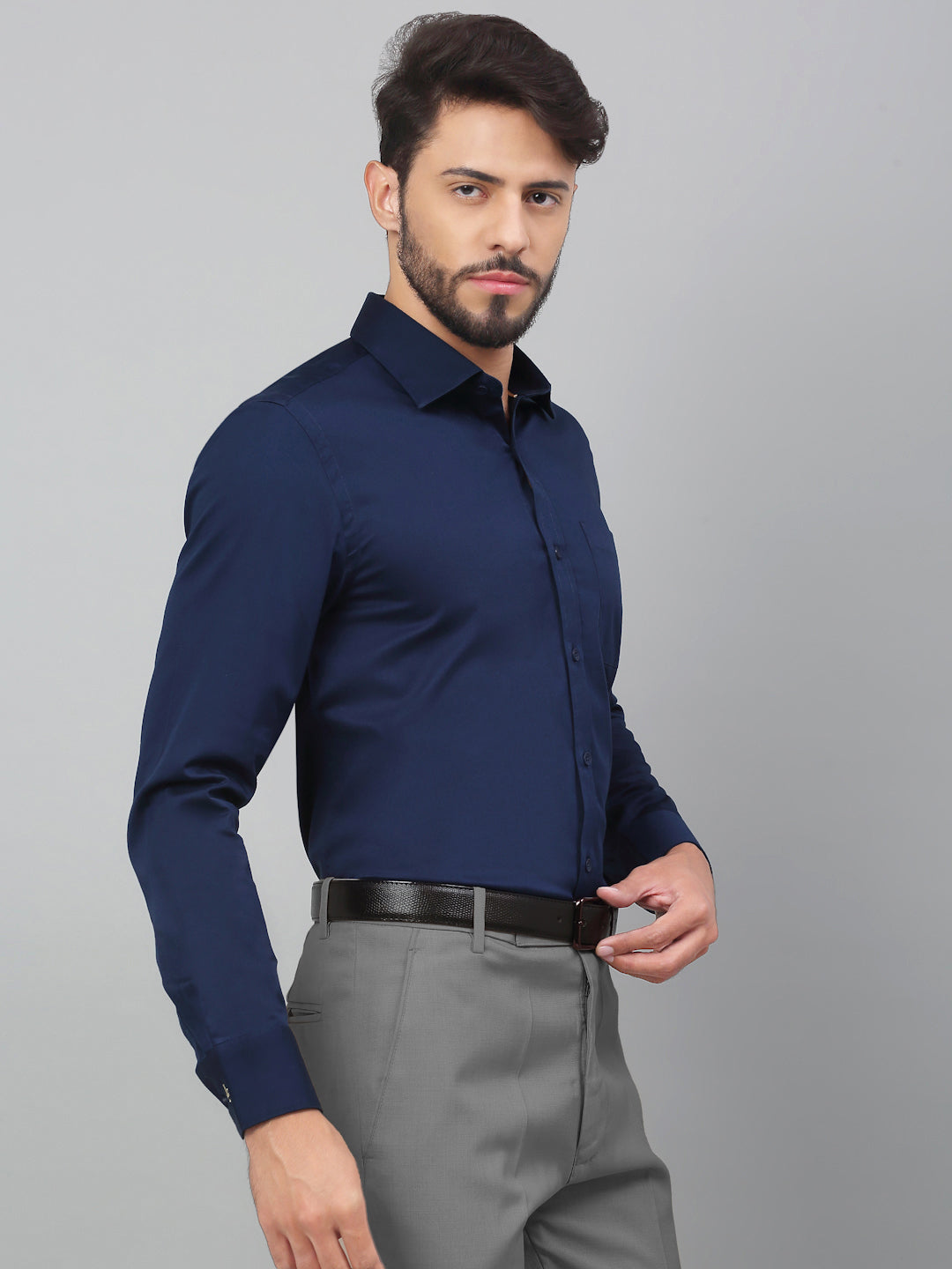 Formal Shirt For Men Luxury Soft Cotton Stylish German Collar Cuffs and Threads Regular Fit Perfectly Handfinished (Mercury Blue)