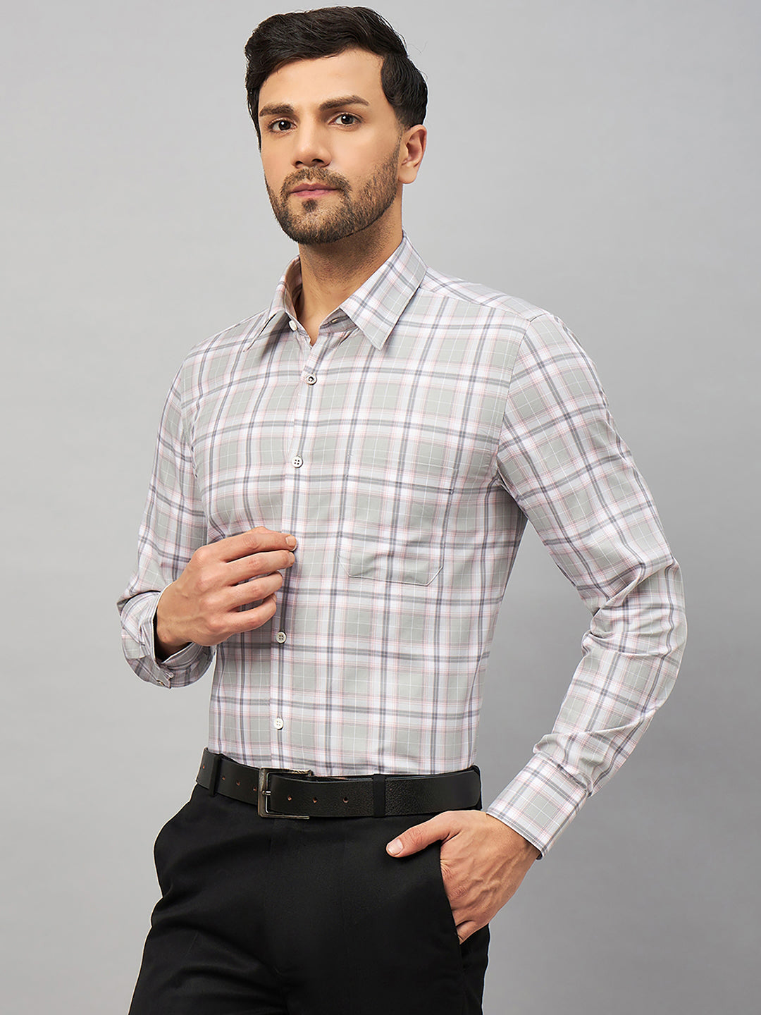 Regular Fit Formal Shirts For Men Perfectly Handfinished Collar & Cuffs