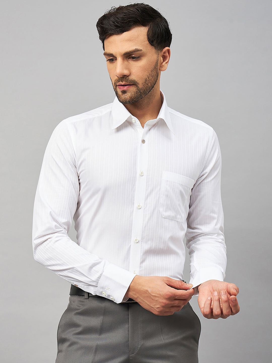 Regular Fit Formal Shirts For Men Perfectly Handfinished Collar & Cuffs