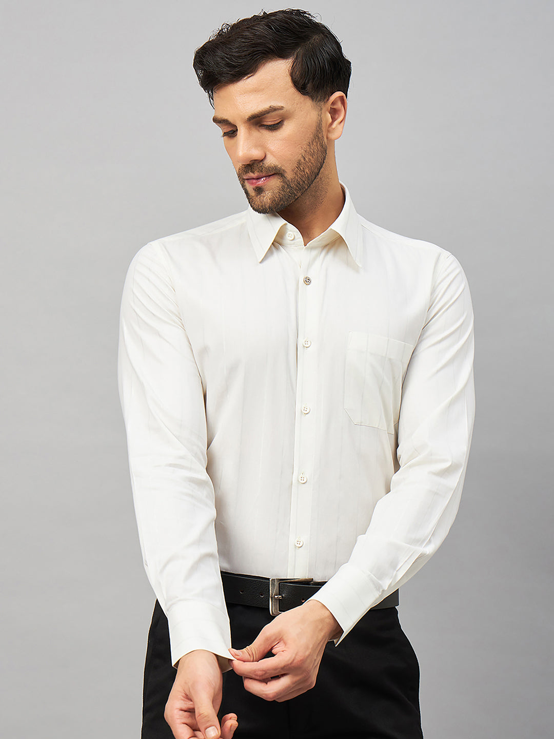 Regular Fit Formal Shirts For Men Perfectly Handfinished Collar & Cuffs