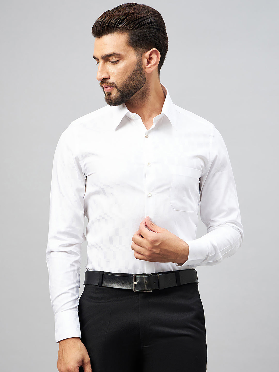 Regular Fit Formal Shirts For Men Perfectly Handfinished Collar & Cuffs