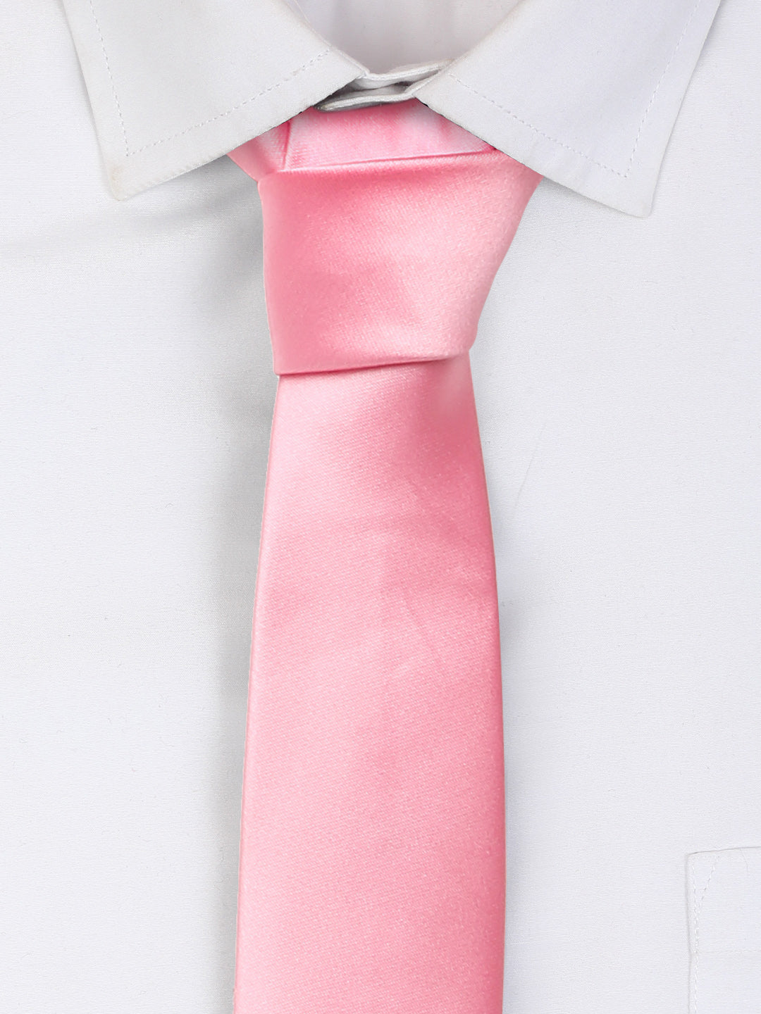 Pink Luxury Italian Silk Necktie Set With Pocket Square Cufflinks Brooch Chrome Tie pin