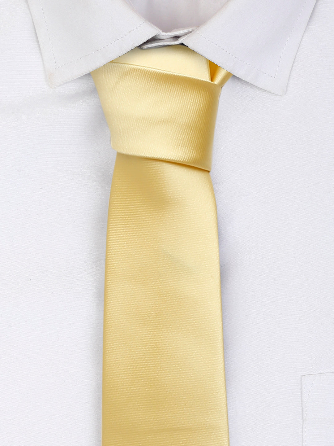 Yellow Luxury Italian Silk Necktie Set With Pocket Square Cufflinks Brooch Chrome Tie pin