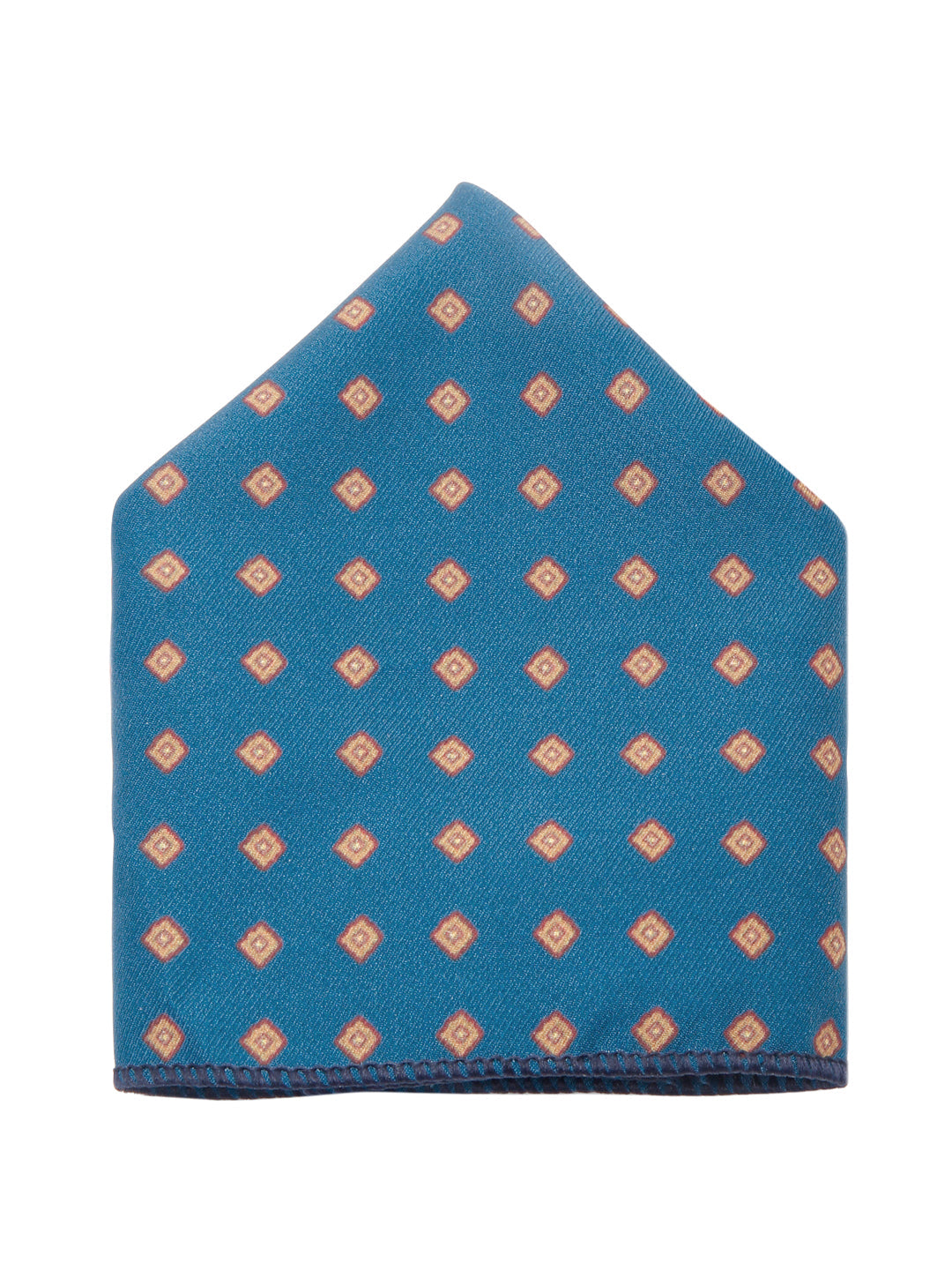 Cerulean Blue Luxury Italian Silk Necktie Set With Pocket Square Cufflinks Brooch Gold Tie pin