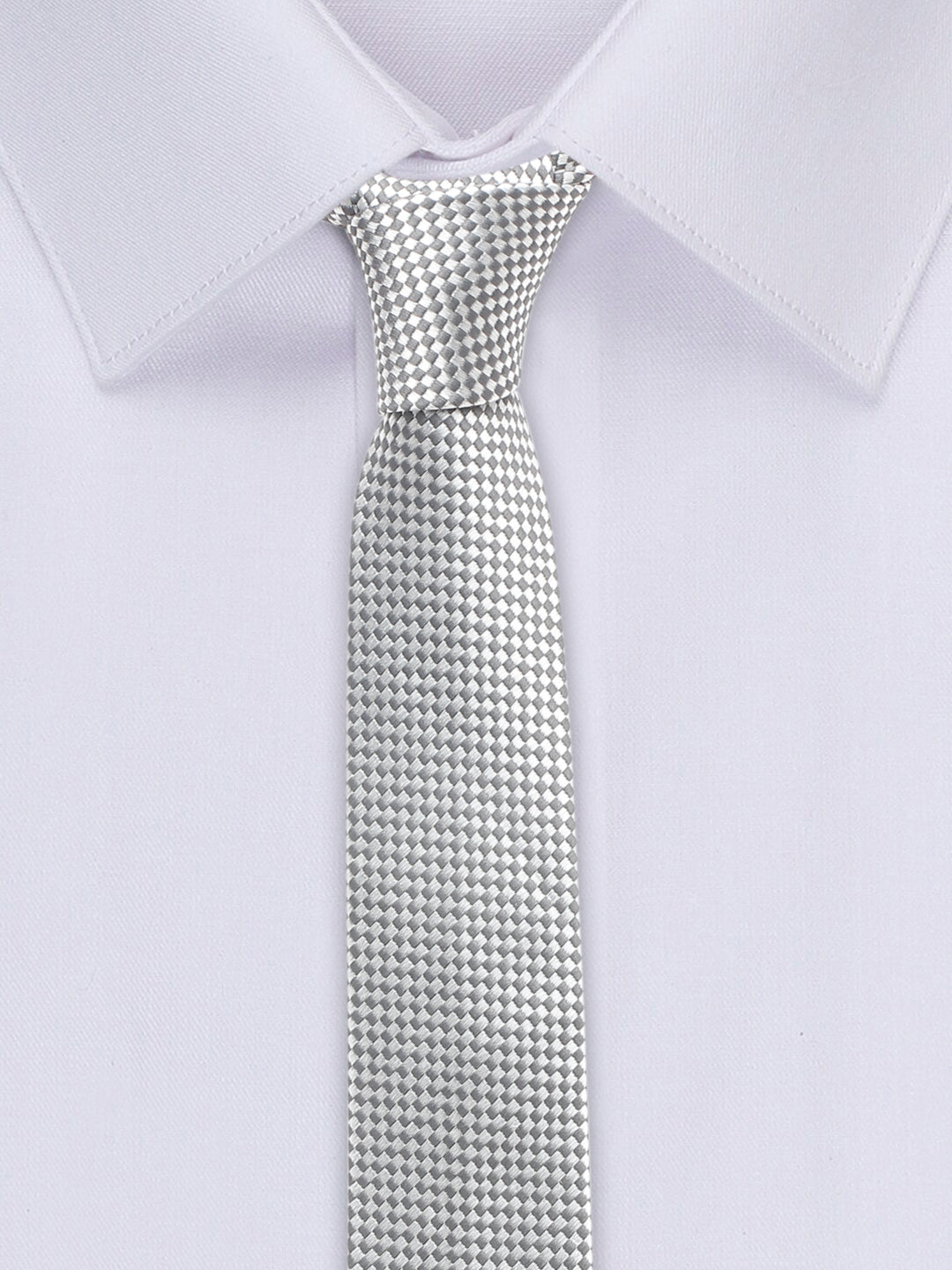 Checkered Black Luxury Italian Silk Necktie Set With Pocket Square Cufflinks Brooch Chrome Tie pin