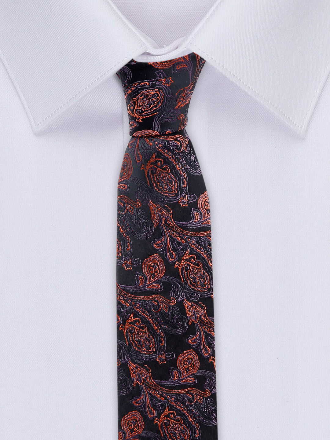 Flowral Brown Luxury Italian Silk Necktie Set With Pocket Square Cufflinks Brooch Chrome Tie pin