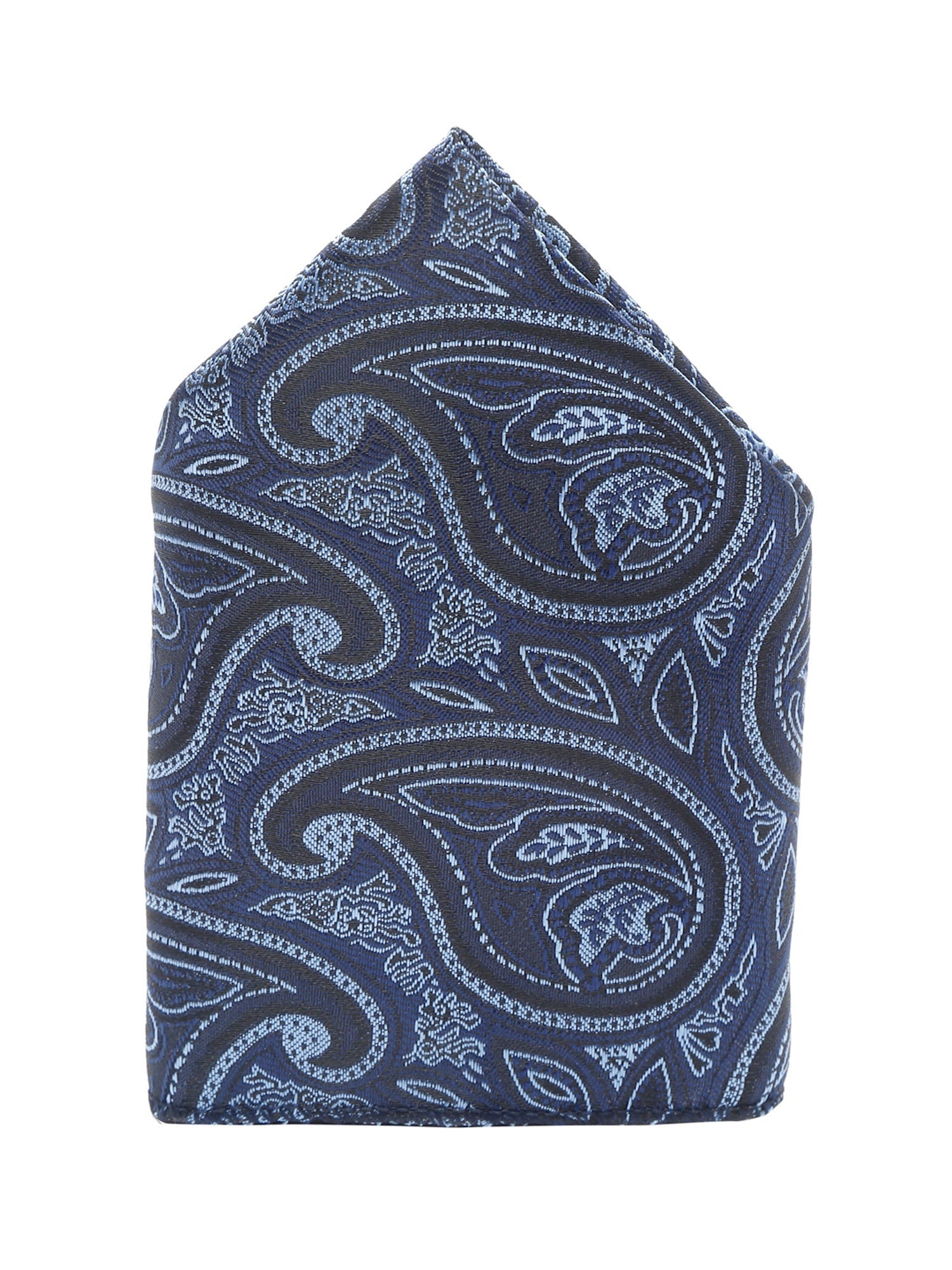 Yale Blue Luxury Italian Silk Necktie Set With Pocket Square Cufflinks Brooch Chrome Tie pin