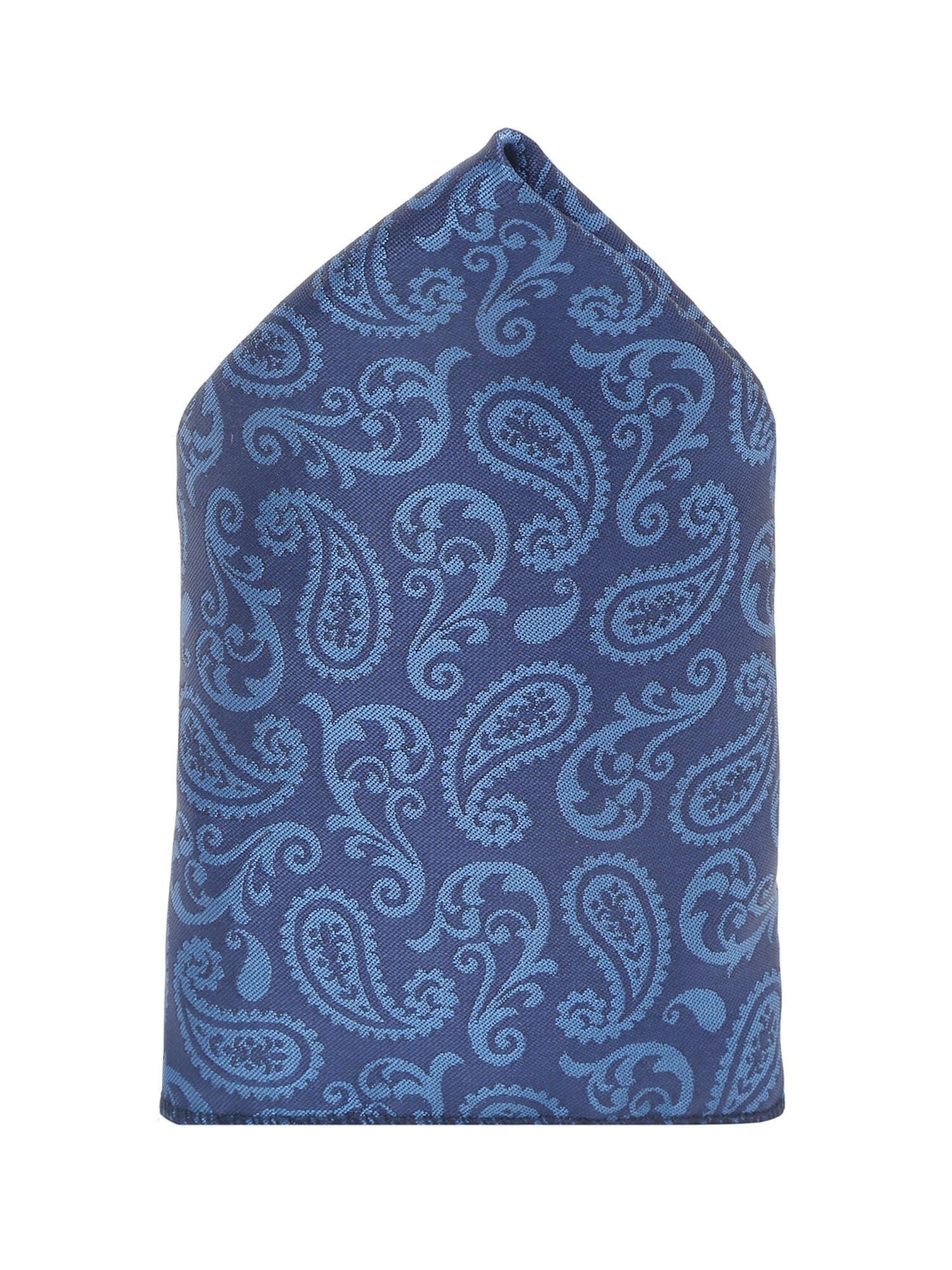 Cobalt Blue Luxury Italian Silk Necktie Set With Pocket Square Cufflinks Brooch Chrome Tie pin