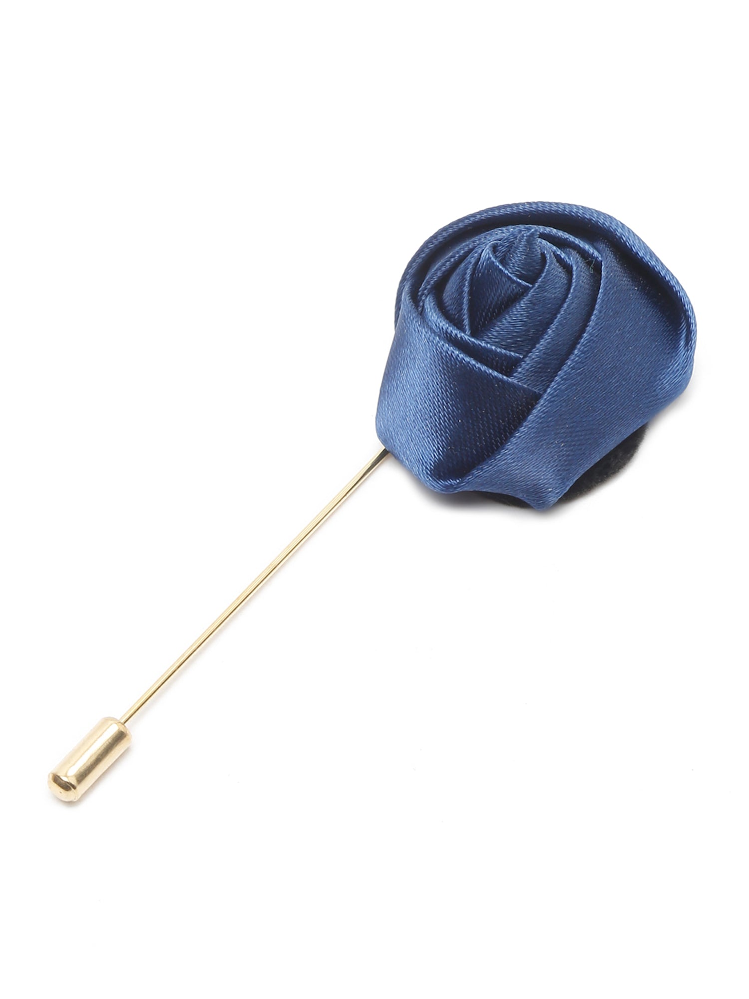 Cobalt Blue Luxury Italian Silk Necktie Set With Pocket Square Cufflinks Brooch Chrome Tie pin