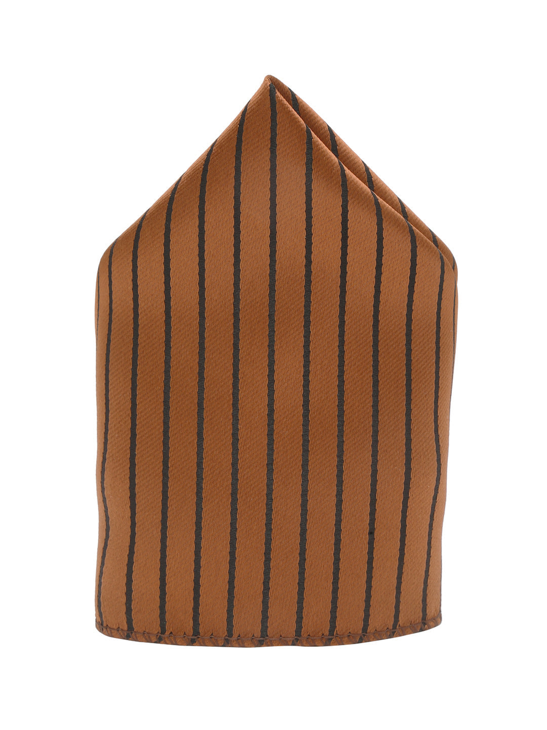 Copper Brown Italian Silk Necktie Set Pocket Square Chrome Tiepin