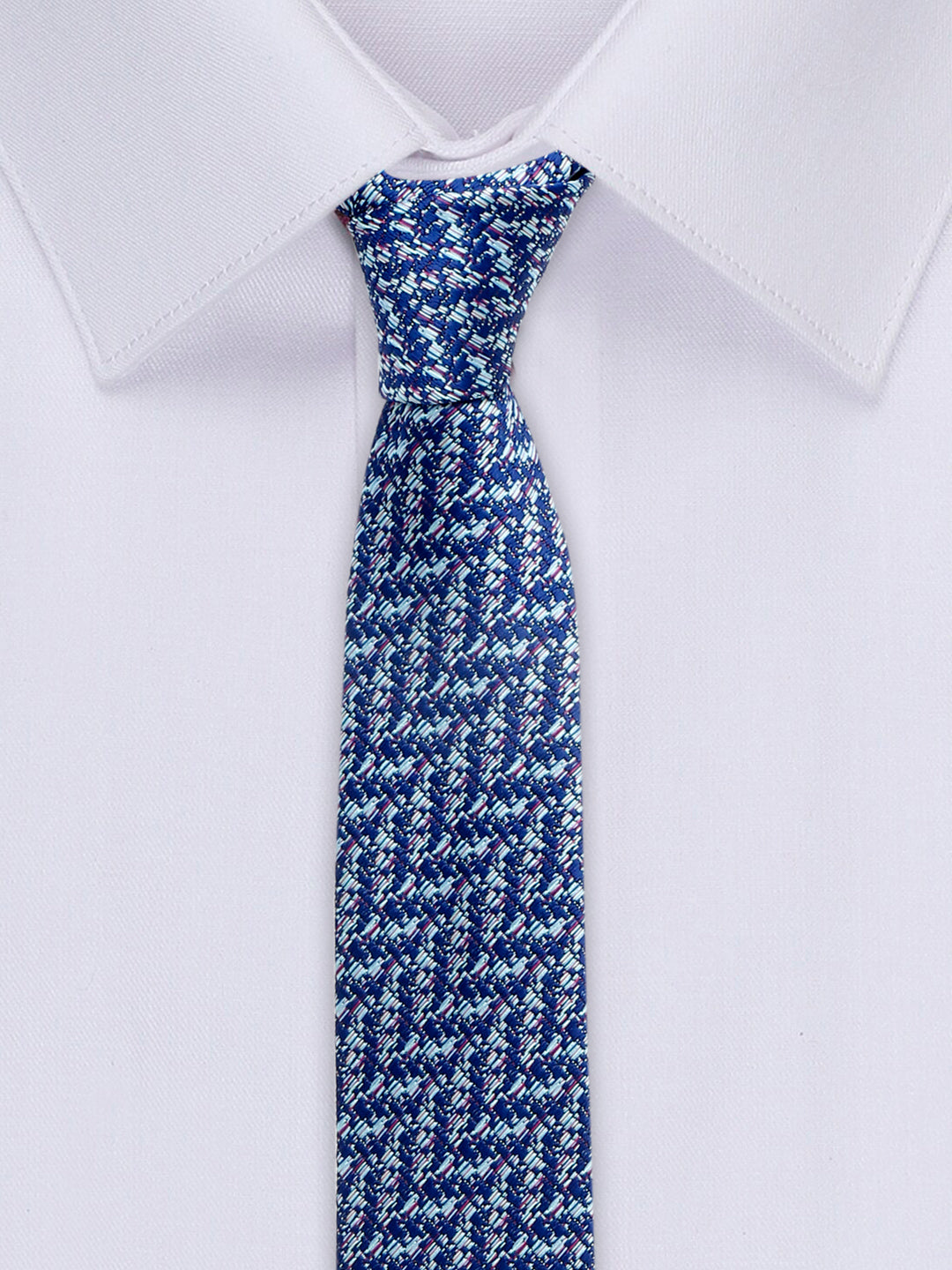 Pigeon Blue Luxury Italian Silk Necktie Set With Pocket Square Chrome Tie pin