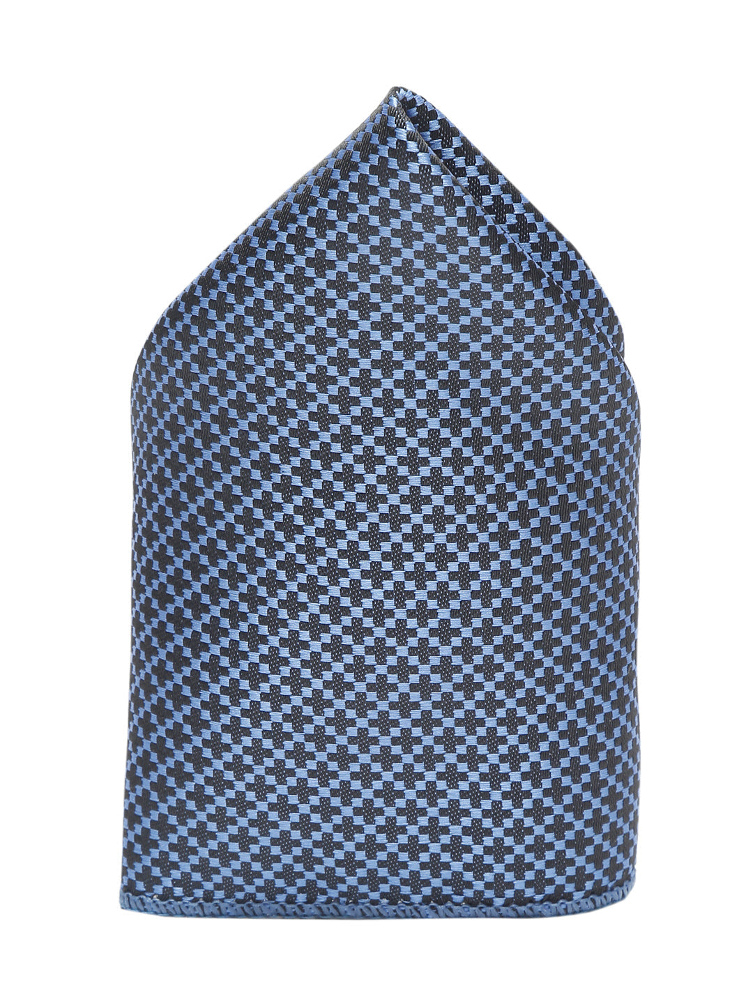 Aegean Blue Luxury Italian Silk Necktie Set With Pocket Square Chrome Tie pin