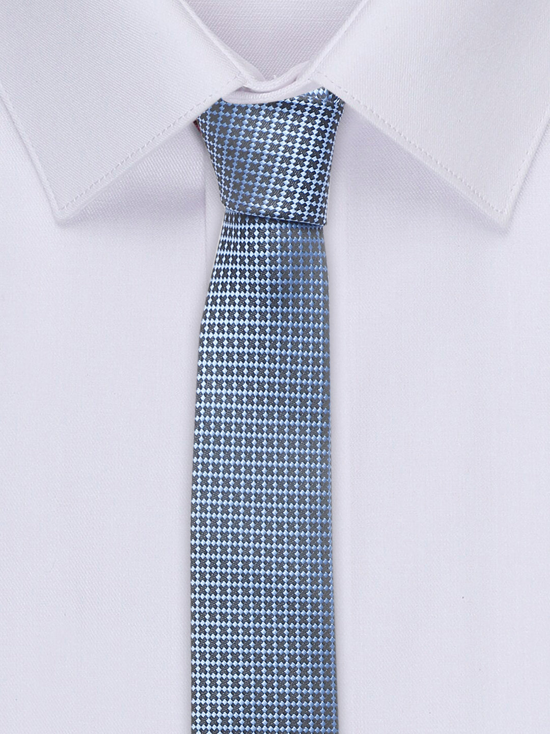 Aegean Blue Luxury Italian Silk Necktie Set With Pocket Square Chrome Tie pin