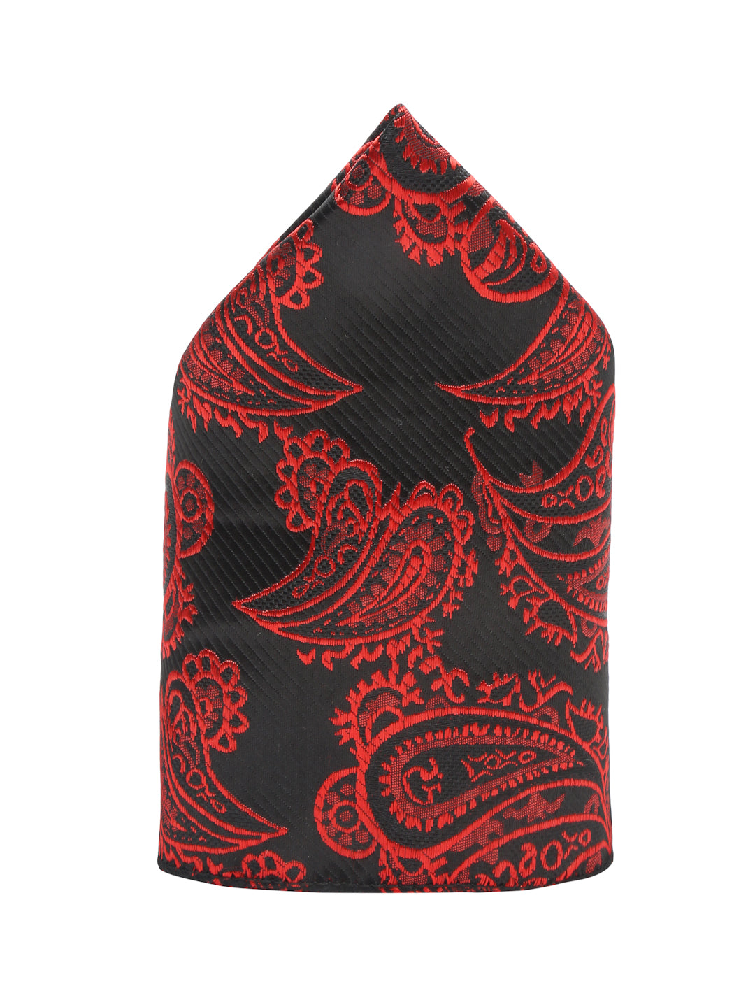 Imperial Red Luxury Italian Silk Necktie Set With Pocket Square Chrome Tie pin