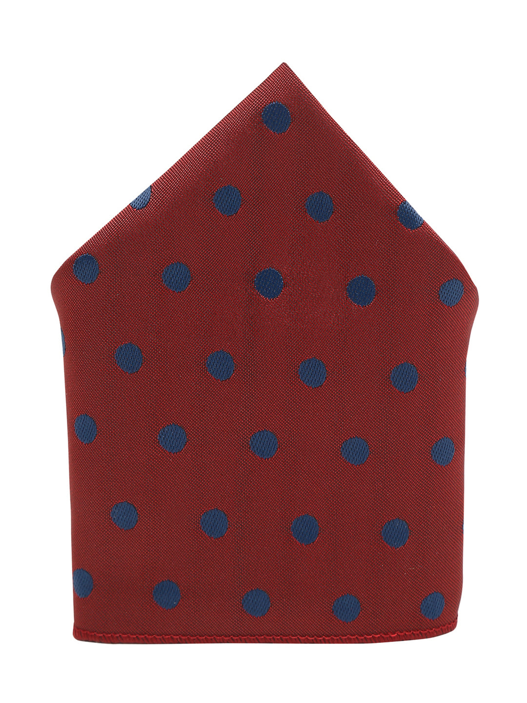 Polka Red Luxury Italian Silk Necktie Set With Pocket Square Chrome Tie pin