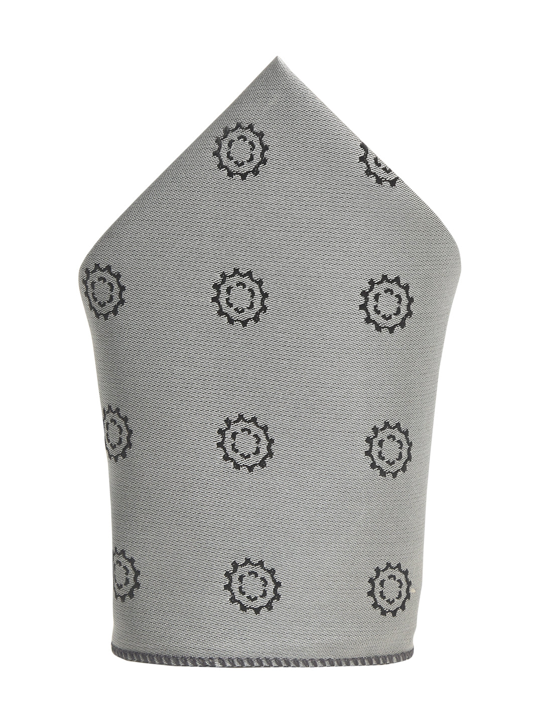 Polka Grey Luxury Italian Silk Necktie Set With Pocket Square Chrome Tie pin