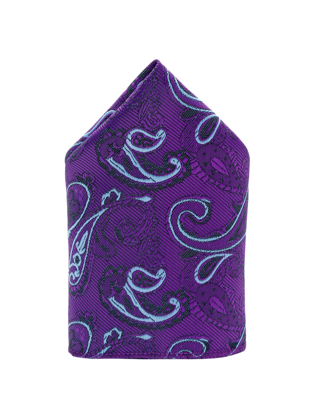 Purple Luxury Italian Silk Necktie Set With Pocket Square Chrome Tie pin