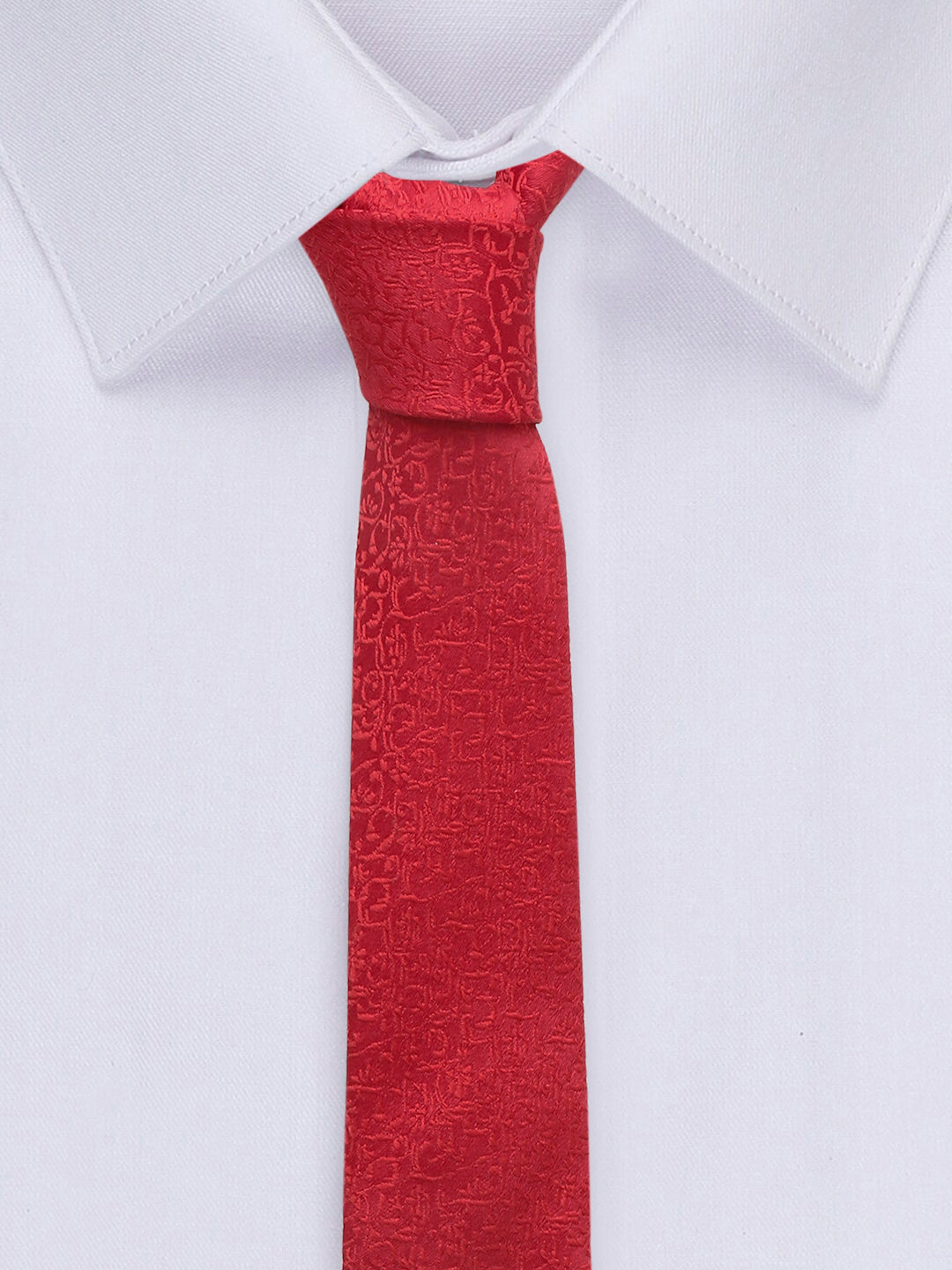 Ferrari Red Luxury Italian Silk Necktie Set With Pocket Square Cufflinks Brooch Chrome Tie pin