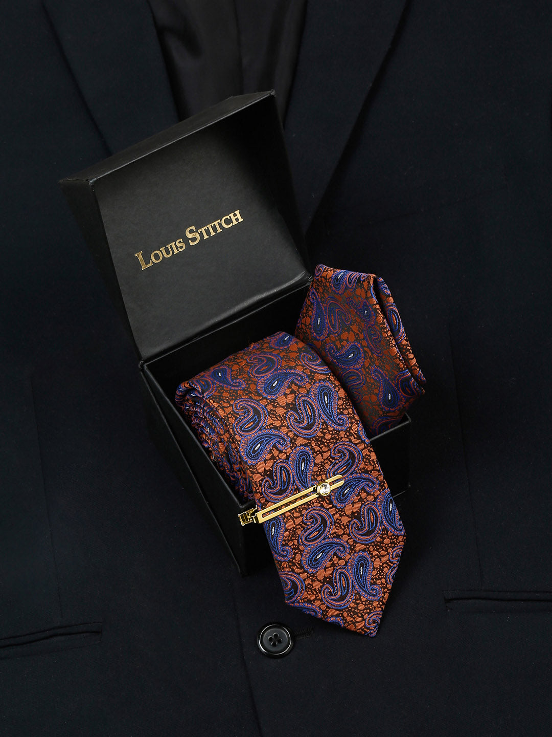 Admiral Brown Luxury Italian Silk Necktie Set