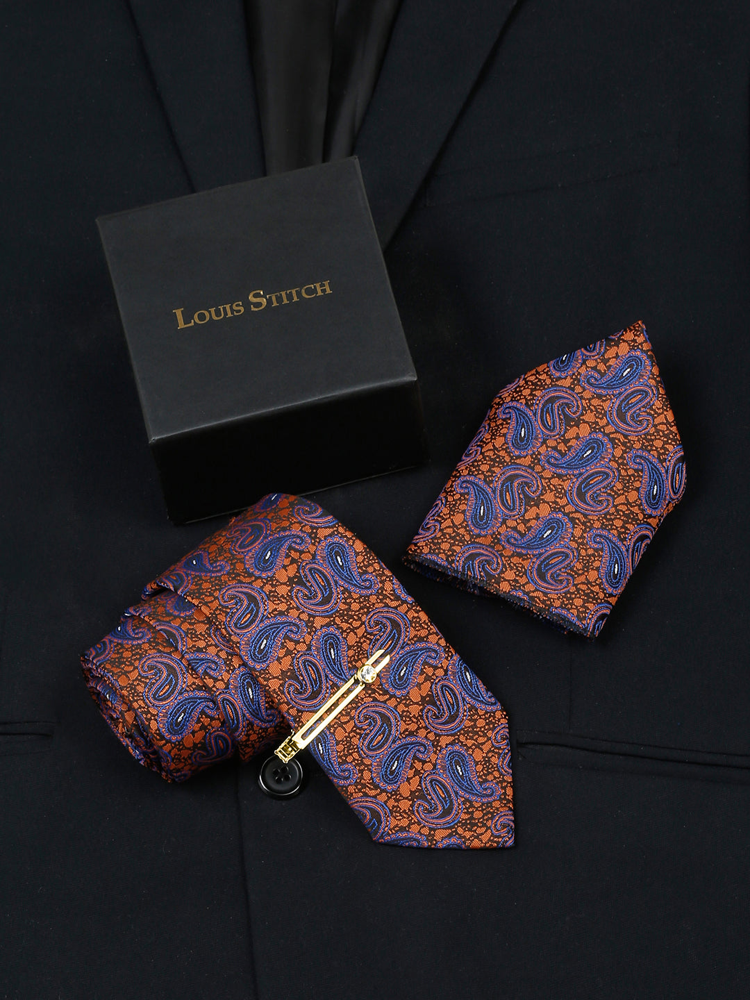 Admiral Brown Luxury Italian Silk Necktie Set