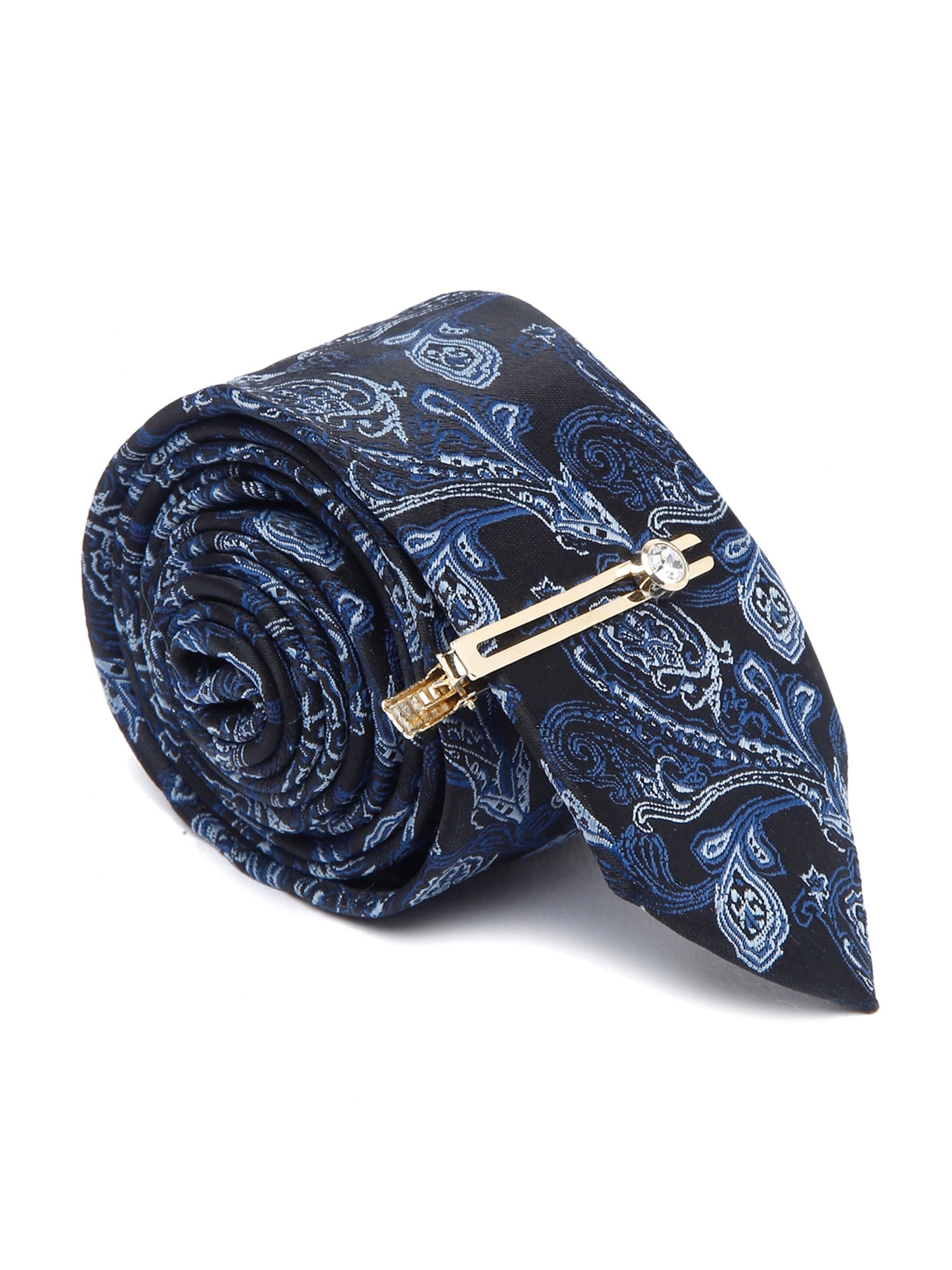 Carolina Blue Luxury Italian Silk Necktie Set With Pocket Square Gold Tie pin