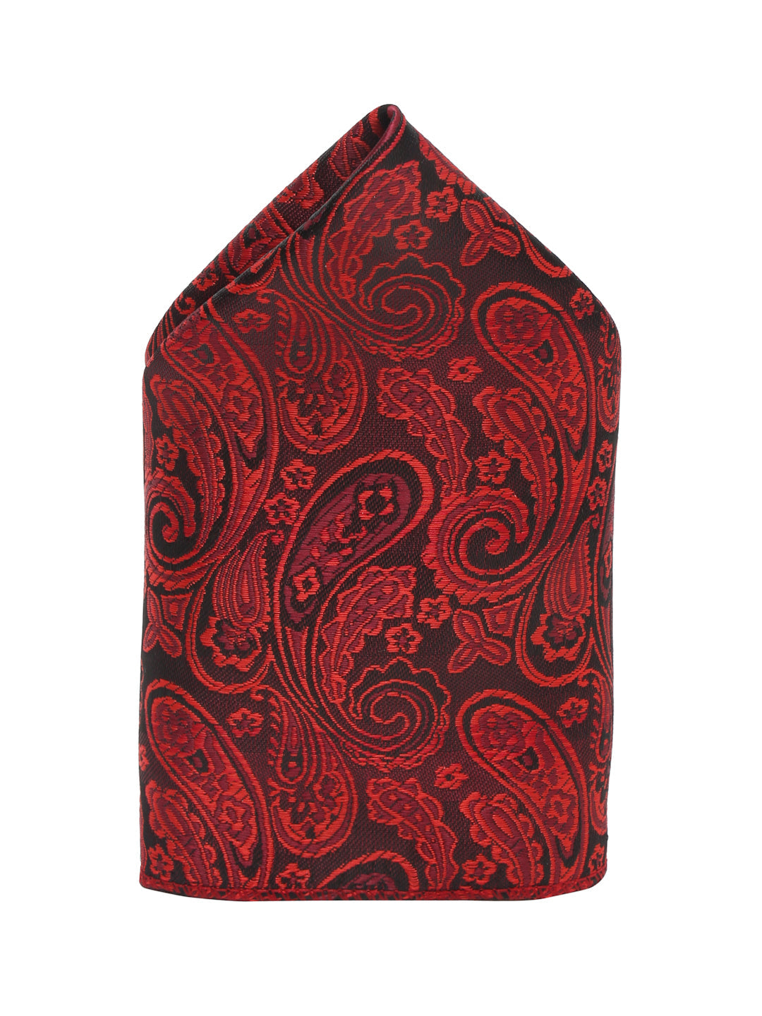 Ferrari red Luxury Italian Silk Necktie Set With Pocket Square Gold Tie pin