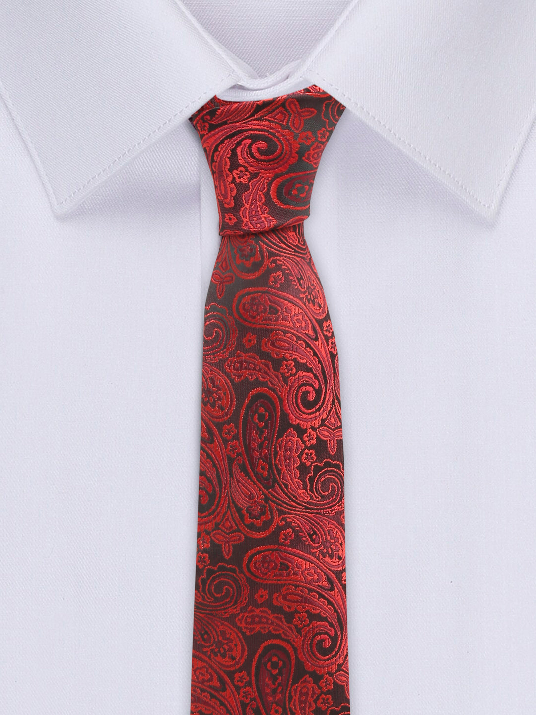 Ferrari red Luxury Italian Silk Necktie Set With Pocket Square Gold Tie pin