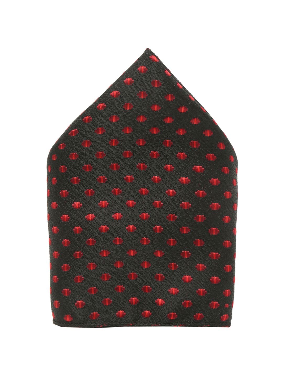 Polka Dotted Red Luxury Italian Silk Necktie Set With Pocket Square Gold Tie pin