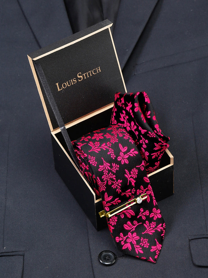  Mulberry Luxury Italian Silk Necktie Set With Pocket Square Gold Tie pin