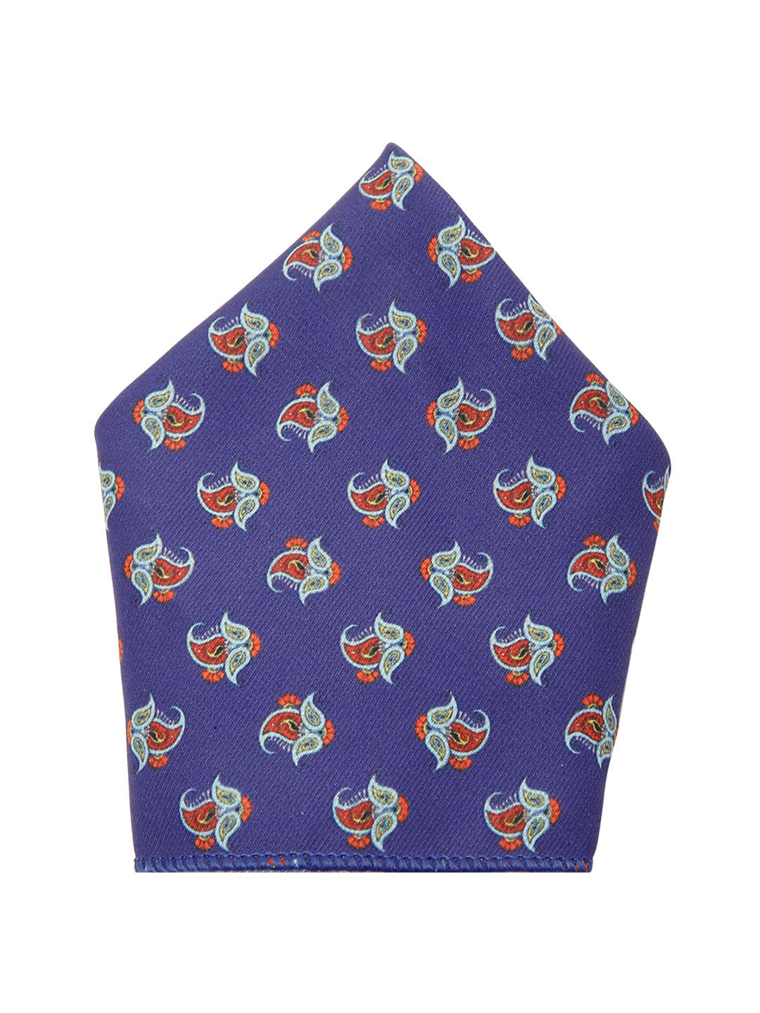 Royal Blue Luxury Italian Silk Necktie Set With Pocket Square Golden Tie Pin