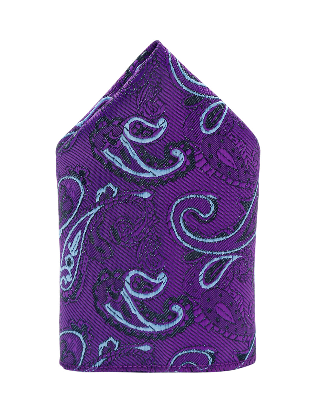 Purple Luxury Italian Silk Necktie Set With Pocket Square Gold Tie pin