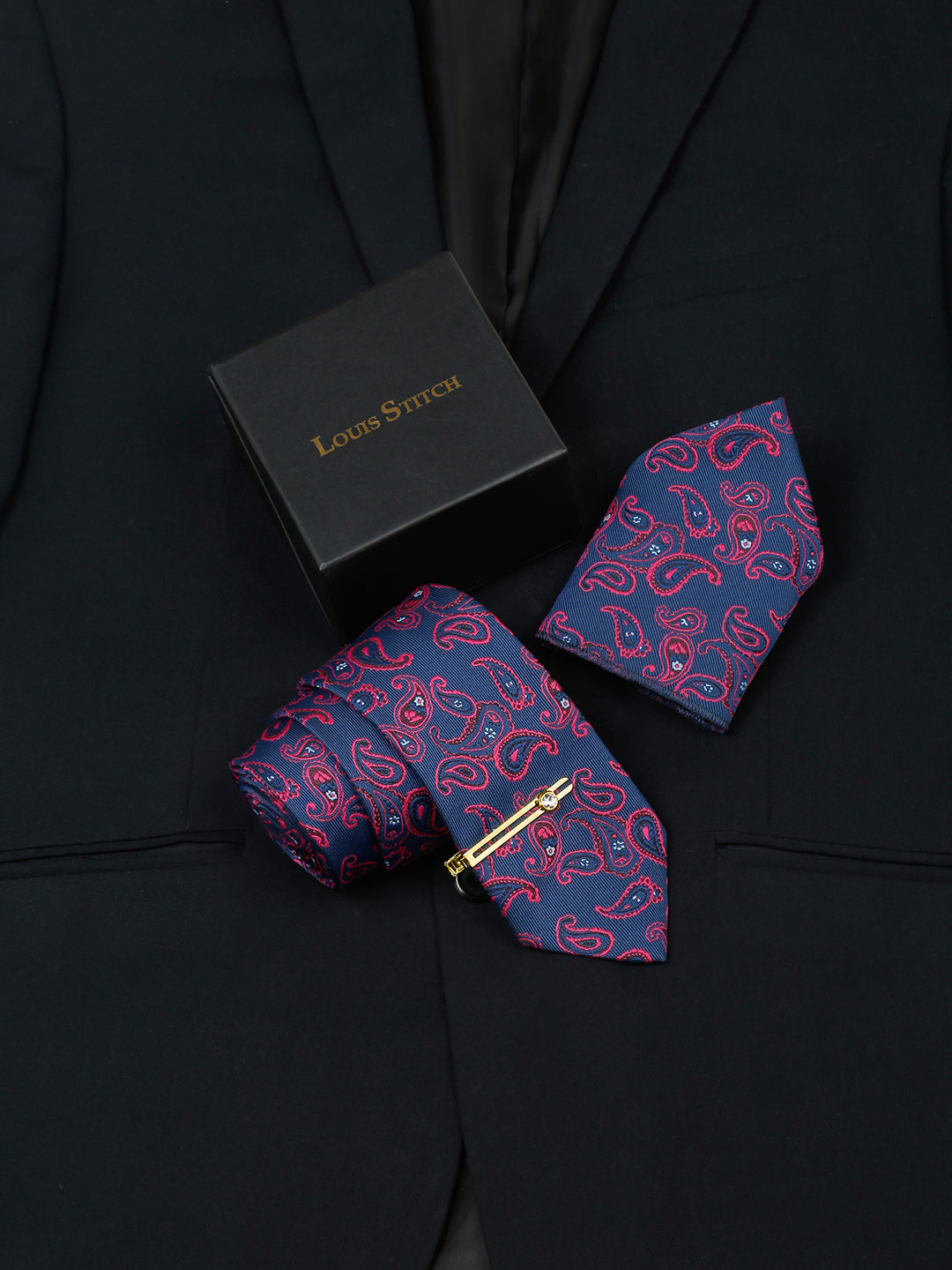 Admiral Violet Luxury Italian Silk Necktie Set