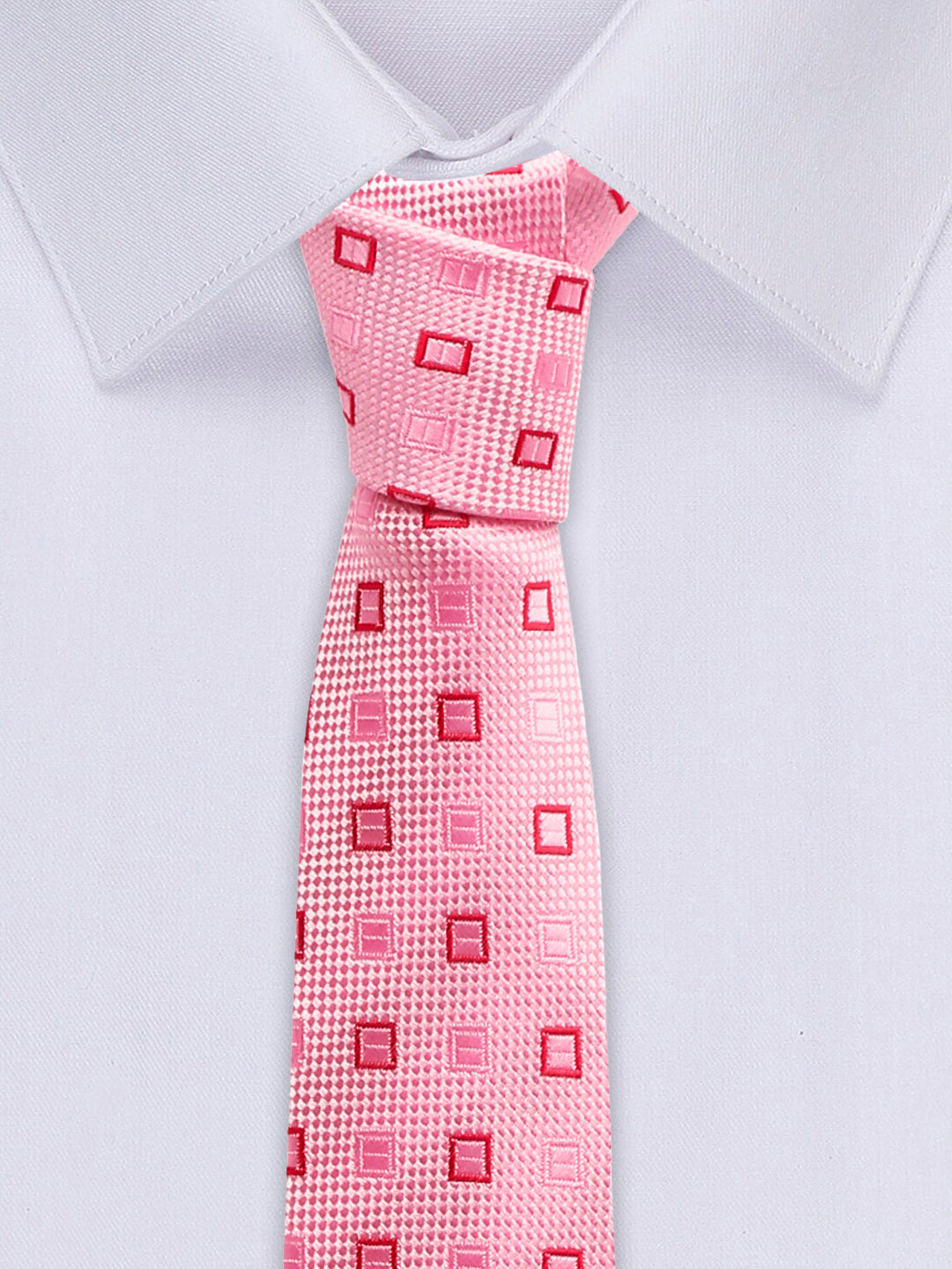 Blush Peach Luxury Italian Silk Necktie Set With Pocket Square Cufflinks Brooch Chrome Tie pin