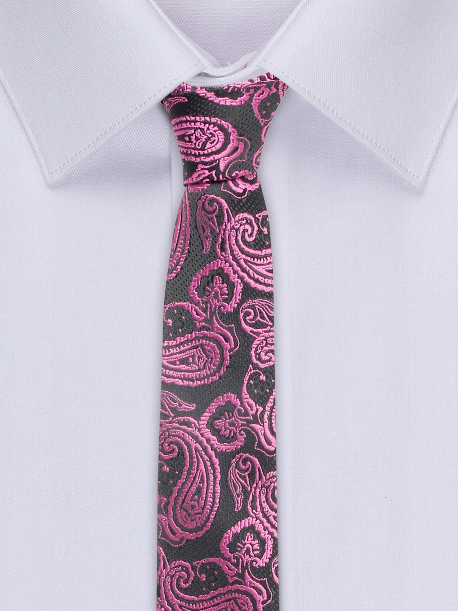 Orchid Purple Luxury Italian Silk Necktie Set With Pocket Square Cufflinks Brooch Chrome Tie pin