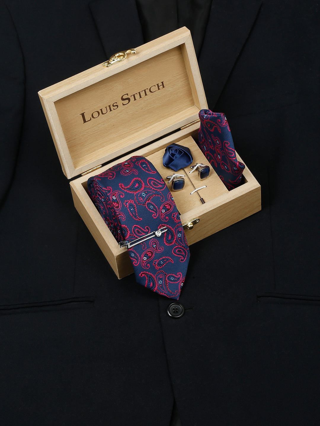 Admiral Violet Luxury Italian Silk Necktie Set 