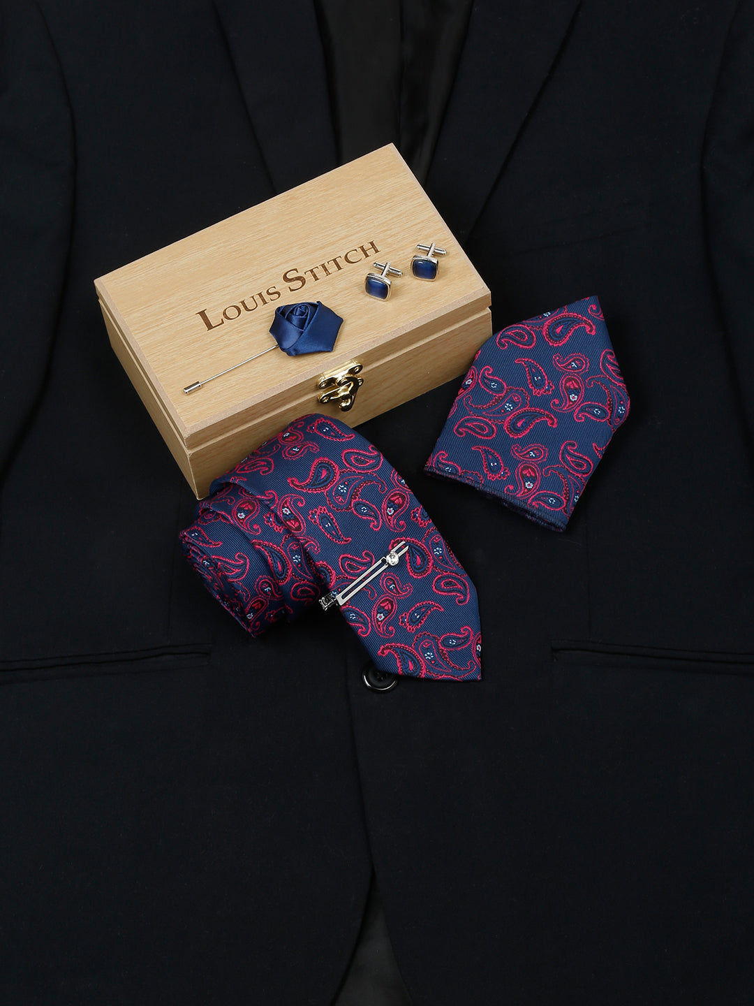 Admiral Violet Luxury Italian Silk Necktie Set