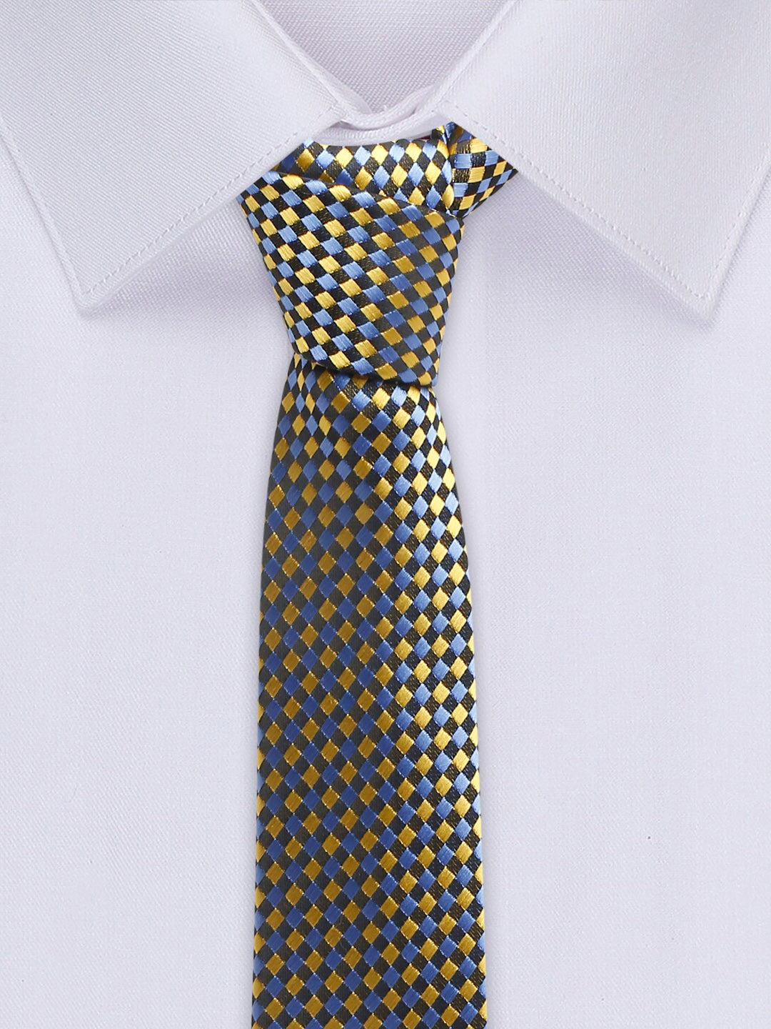 Canary Yellow Luxury Italian Silk Necktie Set With Pocket Square Cufflinks Brooch Chrome Tie pin