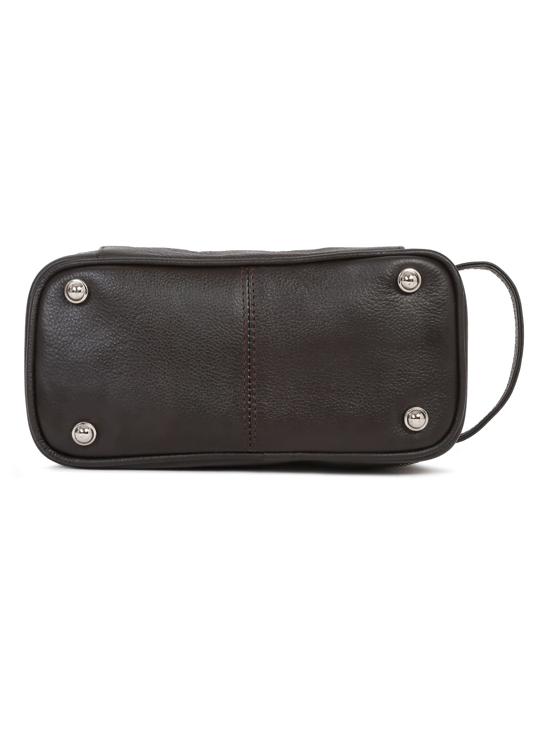 Men's Italian Milled Leather Toiletry Kit Travel Organizer Pouch with Multiple Compartments